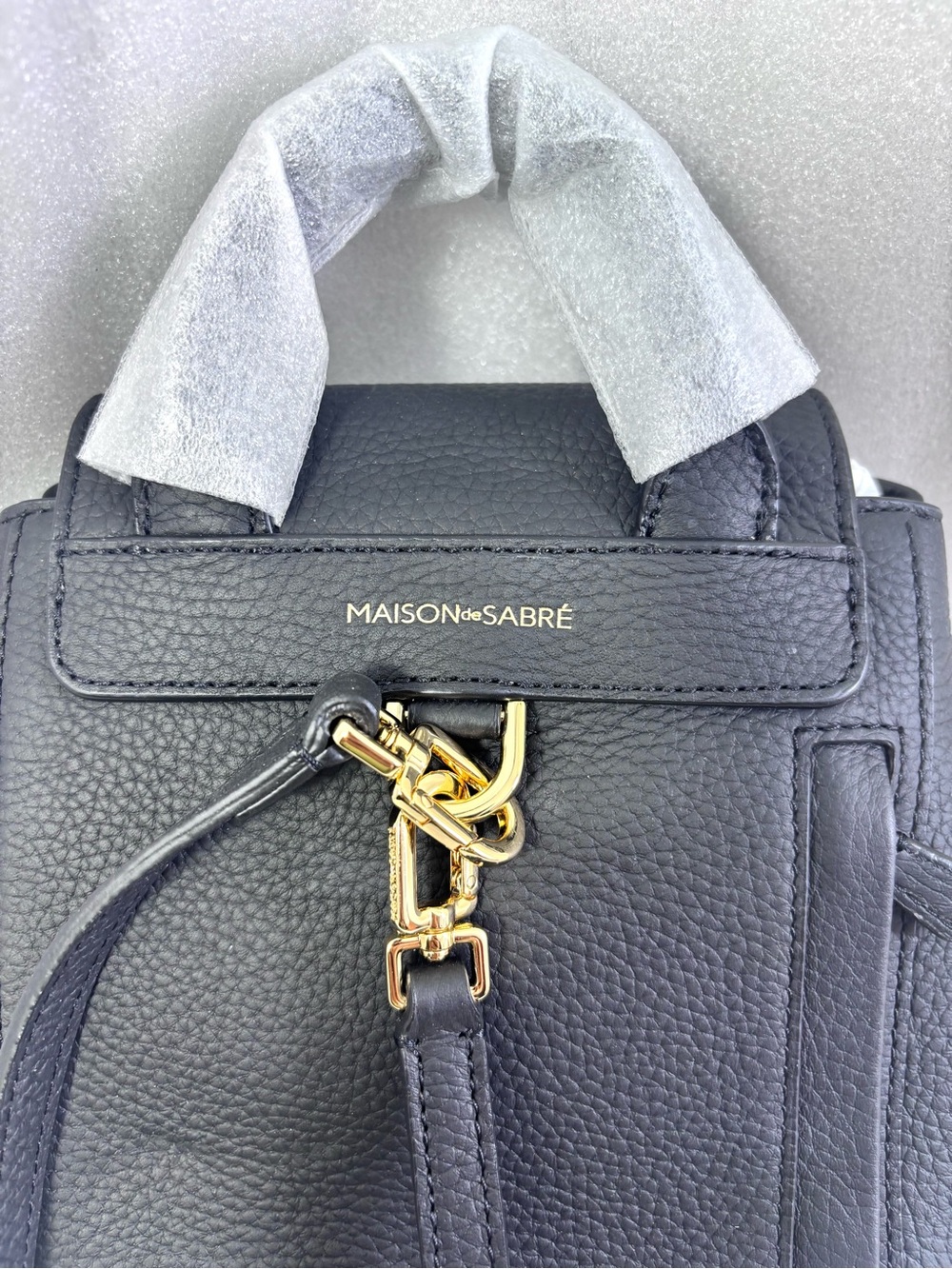 Maison de Sabre Mini Soft Backpack. Black/ Gold. - Picture 15 of 17